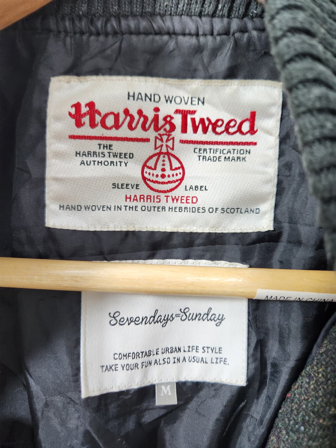 해리스트위드x세븐데이즈 울 블루종 M - J18 상품이미지4