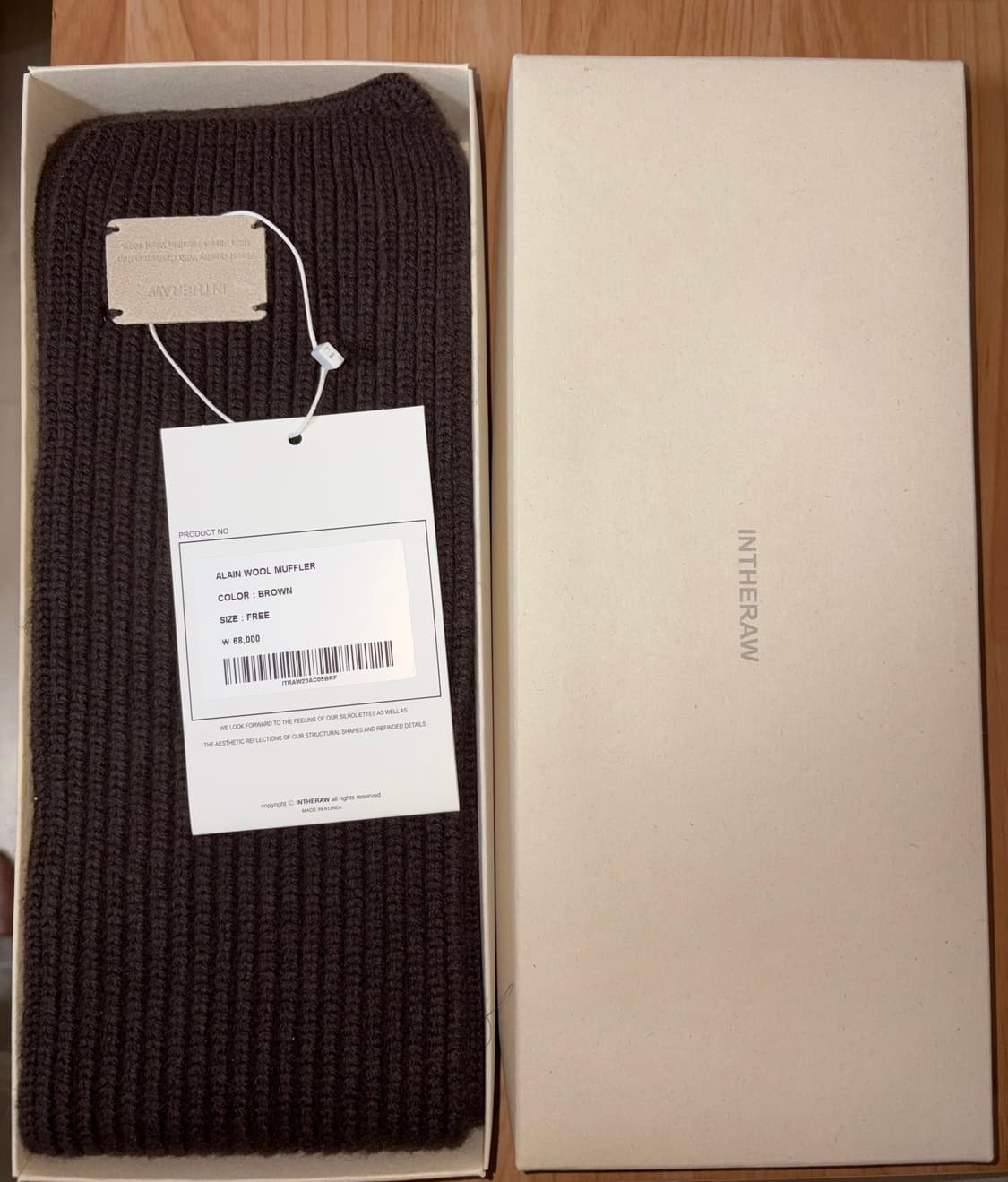 인더로우 머플러  Alain Wool Muffler (Brown) 상품이미지2