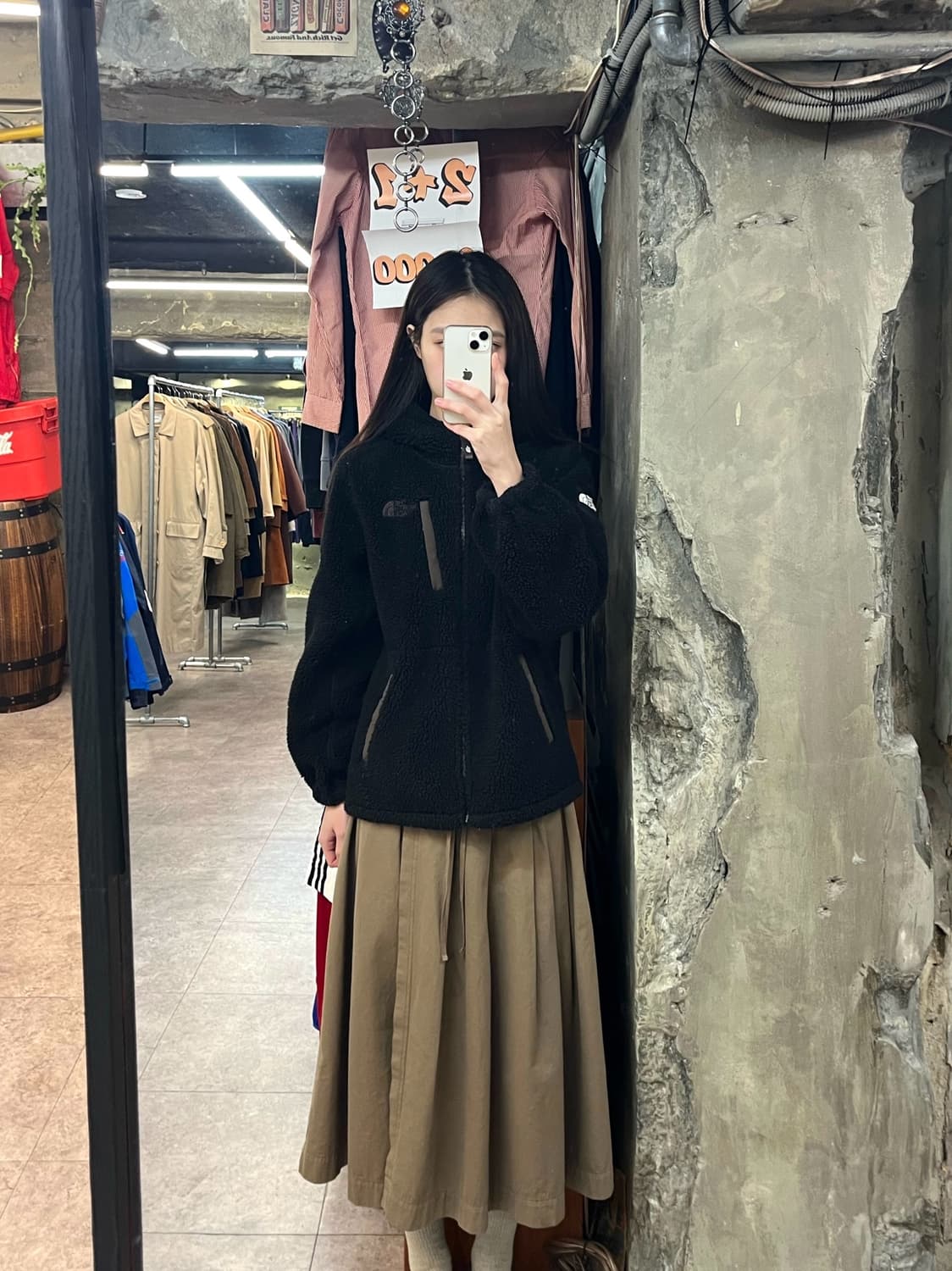 노스페이스 플리스 후드 자켓 블랙 키즈 160 #csz2994 상품이미지2