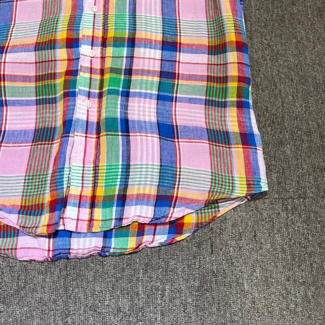 (M) POLO 폴로 랄프로렌 린넨 체크 반팔 셔츠 상품이미지5