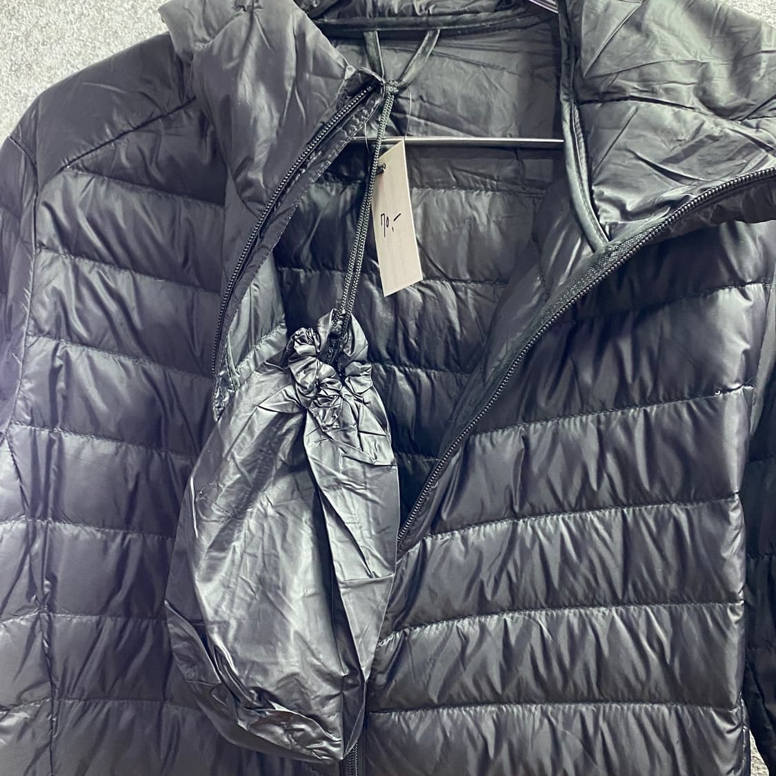 빈티지 블랙 후디 경량패딩 B3453 상품이미지3