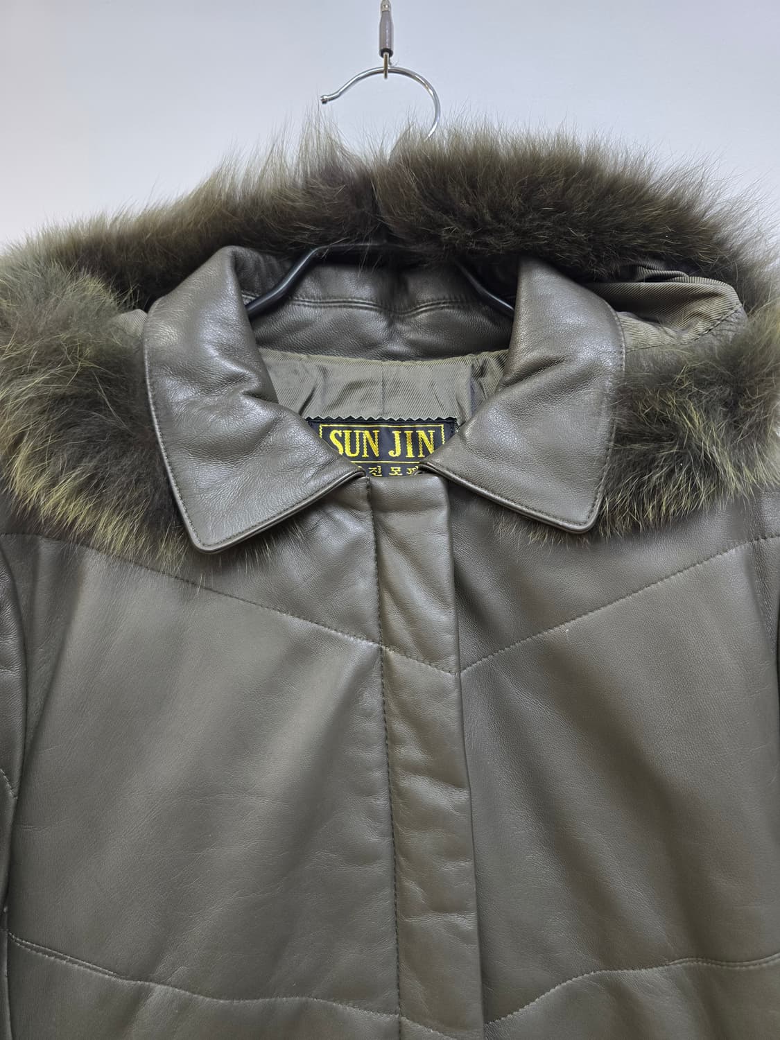 선진모피 양가죽100% 폭스퍼후드 패딩 집업 상품이미지3