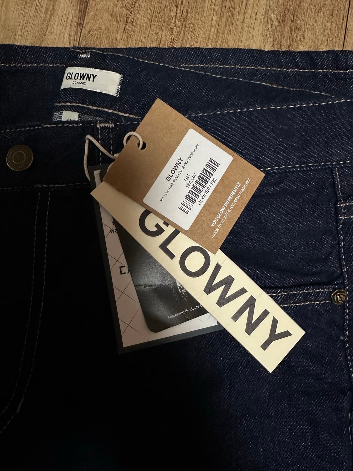 글로니 901 로우 웨이스트 와이드 레그 청바지 M 사이즈 새상품 상품이미지1