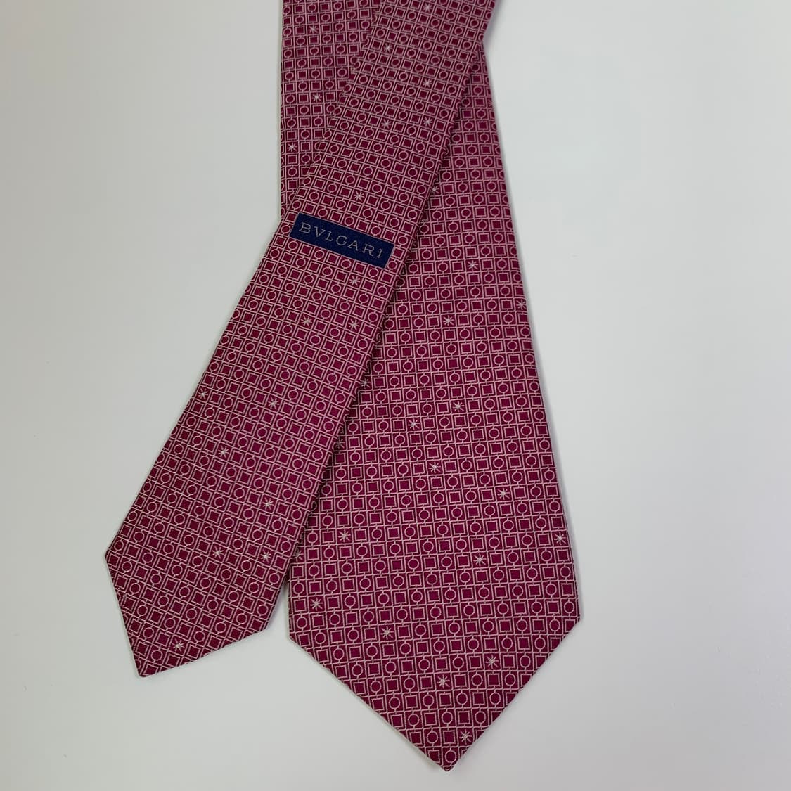 불가리(BVLGARI) 명품 자카드 100실크 슬림넥타이 A+등급 상품이미지4