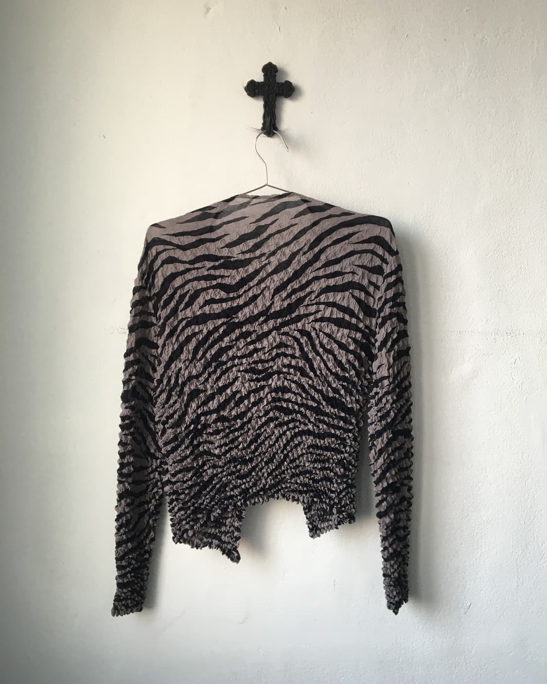 Zebra pattern pleats cardigan 상품이미지2