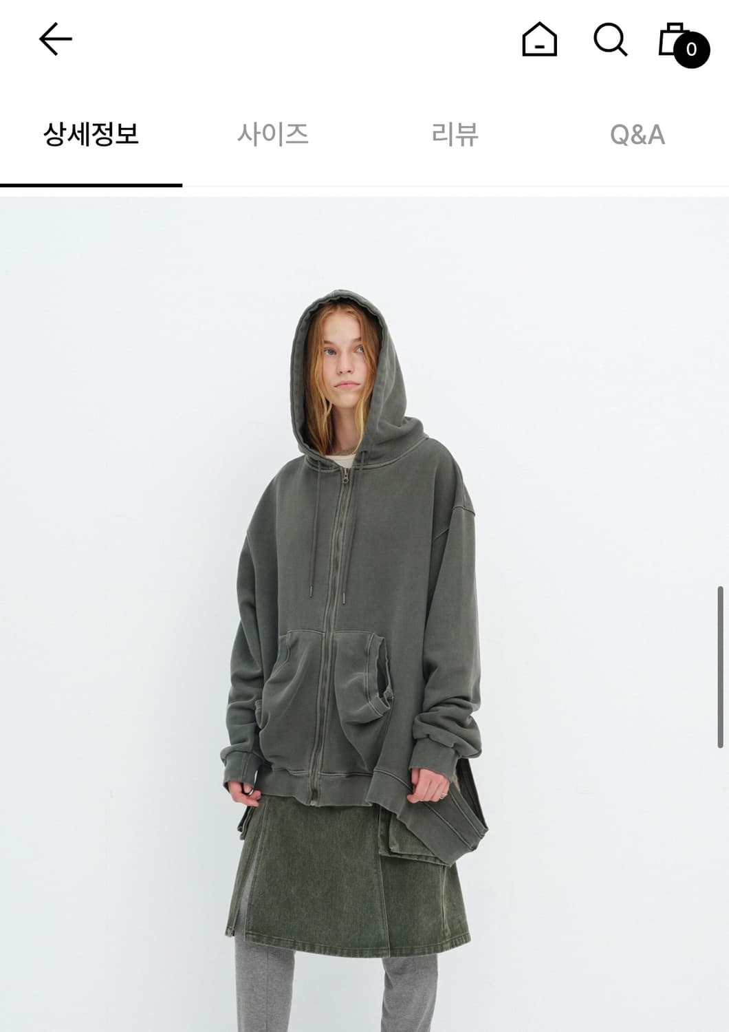 세릭 홀포인트 후드집업 카키 상품이미지6