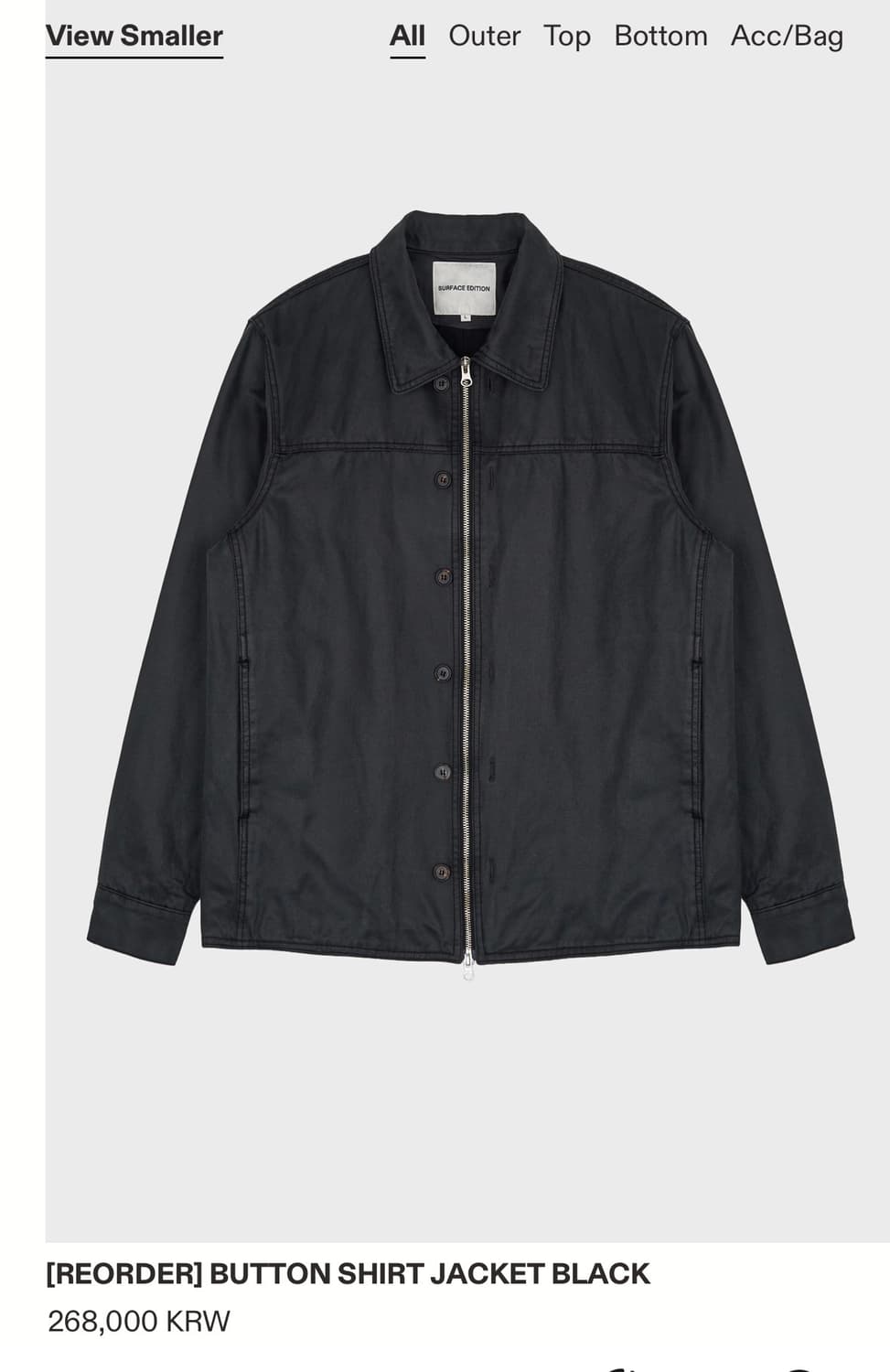 Sufficeedition Button shirt jacket black 상품이미지1