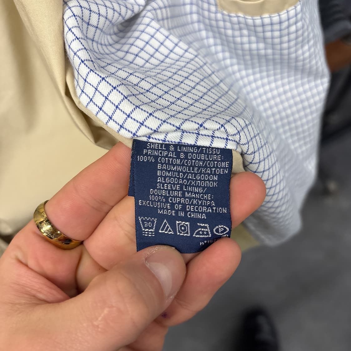 90s 폴로 랄프로렌 체크라이닝 바이스윙 헤링턴 자켓 베이지 N1169 상품이미지10