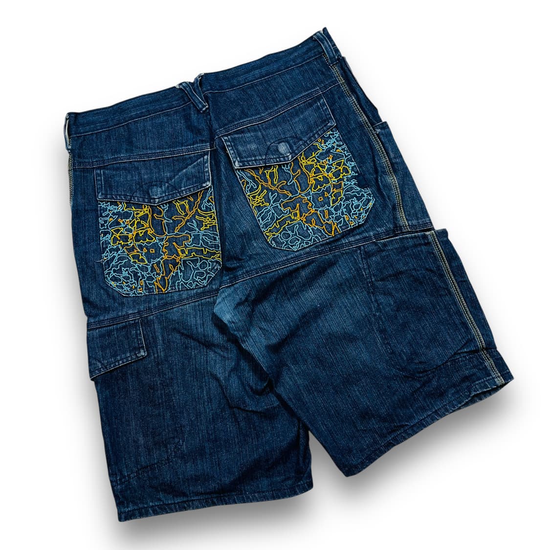 나이키 조던 2008s 올드스쿨 백 자수 데님 하프팬츠 상품이미지4