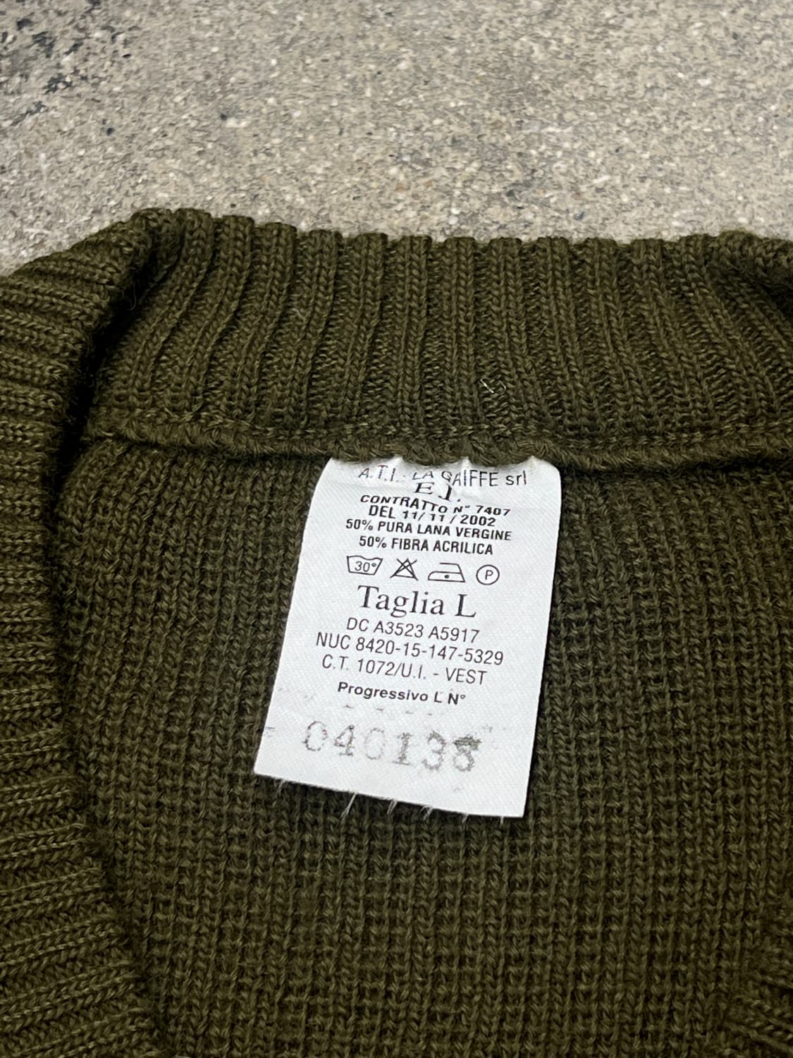 이탈리아군 버진 울 코만도 스웨터 L 상품이미지4