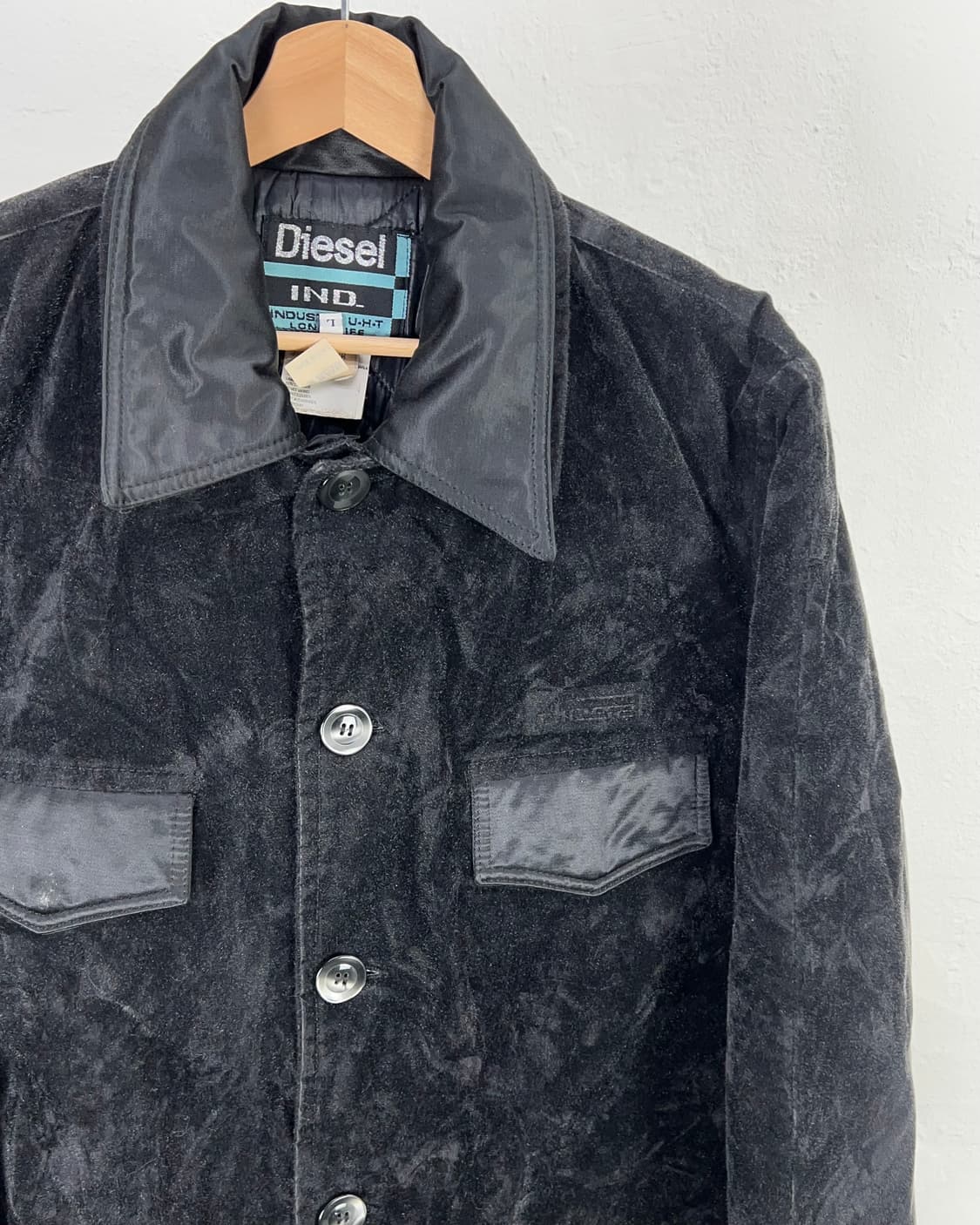 디젤 블랙 벨벳 스웨이드 도킹 헌티드 포켓 코트 자켓 상품이미지3