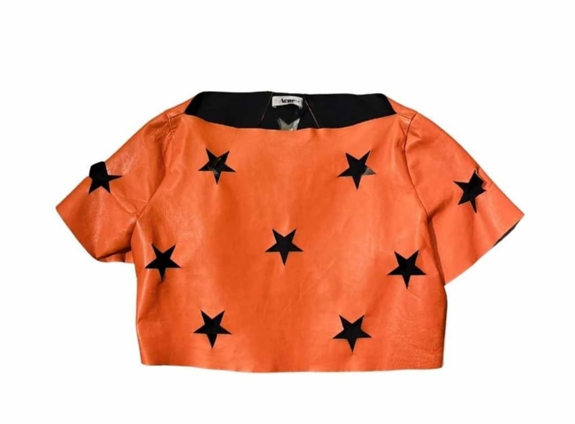 ACNE STUDIOS 레더 스타 컷아웃 파이어 오렌지 탑 85 상품이미지1