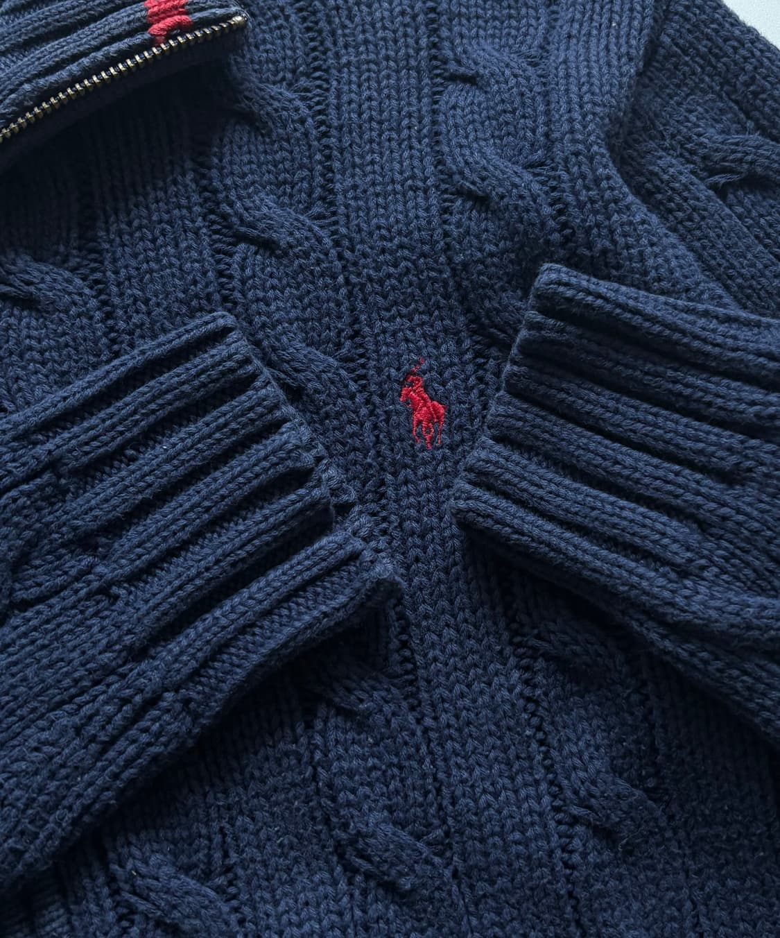 Polo 폴로랄프로렌 네이비 꽈배기 집업 상품이미지5