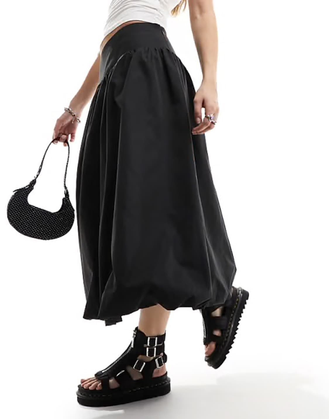 Monki midaxi puffball skirt black 상품이미지2