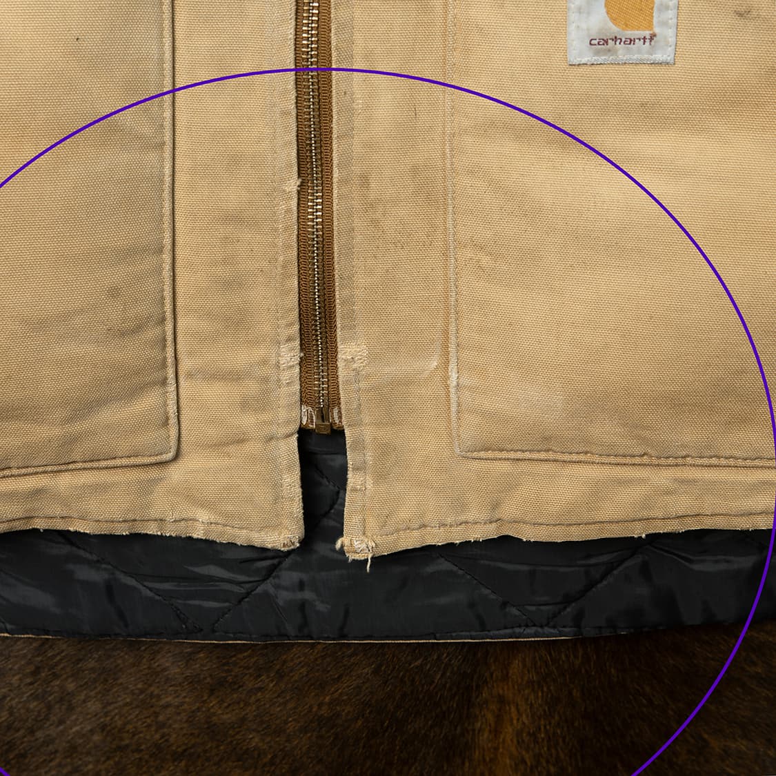 [110] 90s 칼하트 USA 메이드 VQ196 덕 아크틱 베스트  상품이미지4