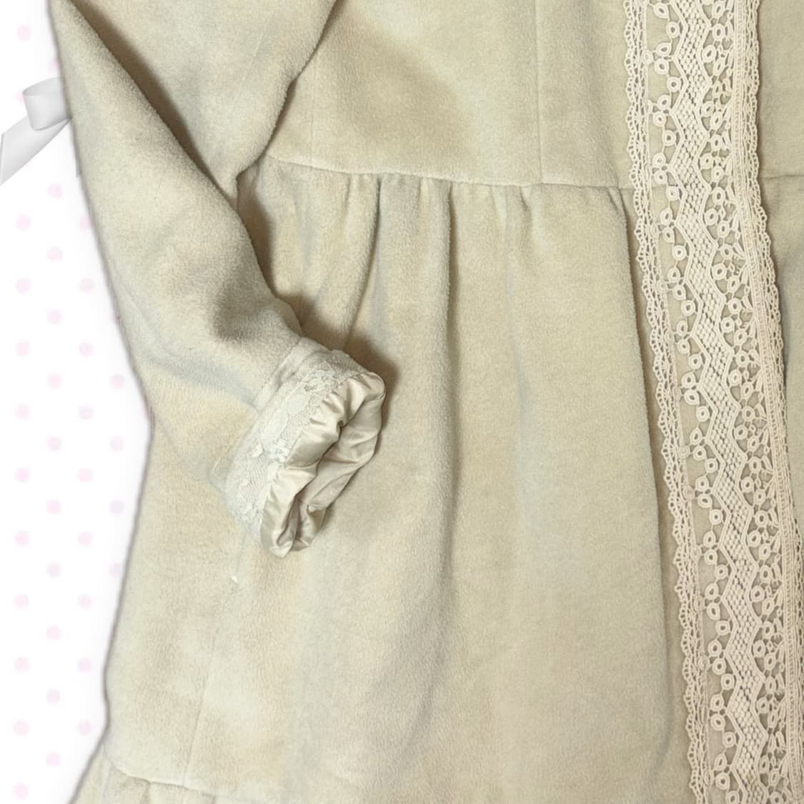 엑시즈팜 아이보리레몬맛 레이스 코트 캉캉프릴 롱코트 상품이미지3