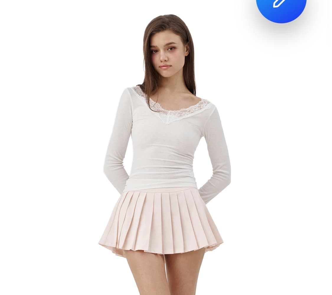 클리시어 크림도넛 롱슬리브 화이트 상품이미지1