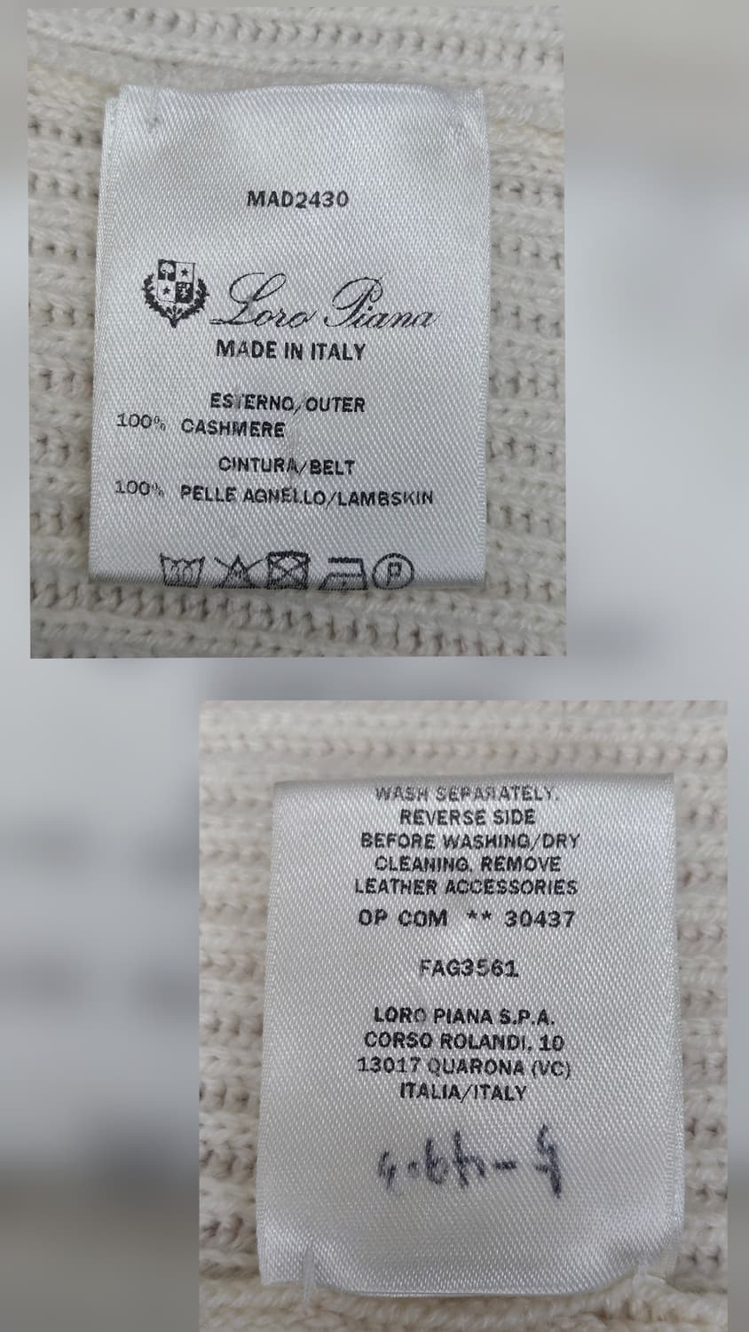 로로피아나 여성 니트가디건 55 벨티드 캐시미어 롱가디건 AC97 상품이미지7