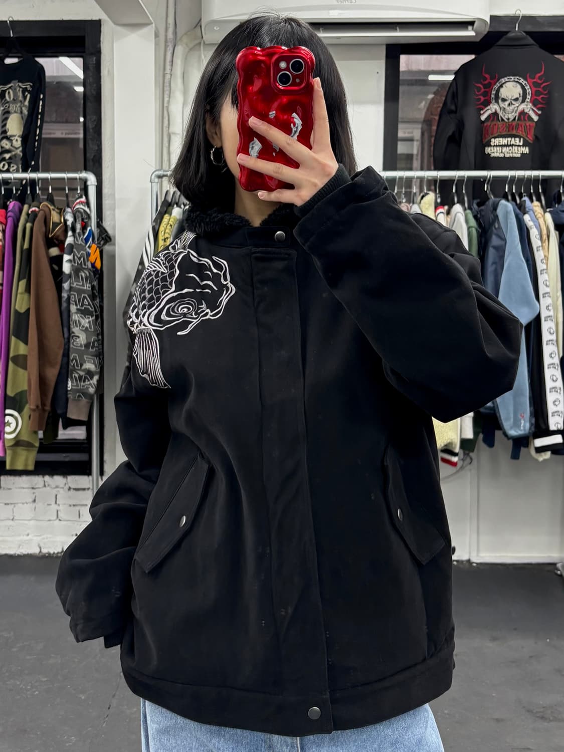 카라쿠리 타마시 오리엔탈 퍼 안감 워크자켓 상품이미지3