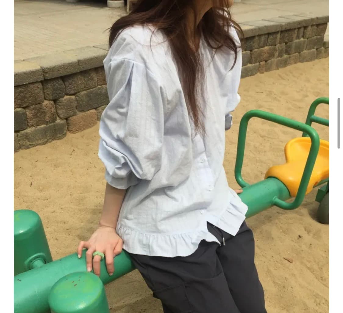 하우유 프릴 밴딩 블라우스 상품이미지2