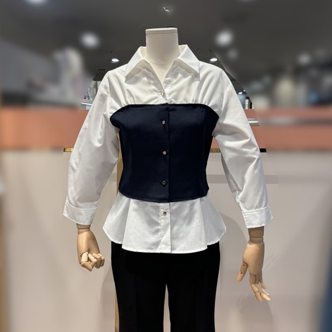 플라스틱아일랜드 뷔스티에 레이어드 셔츠 s사이즈 상품이미지1