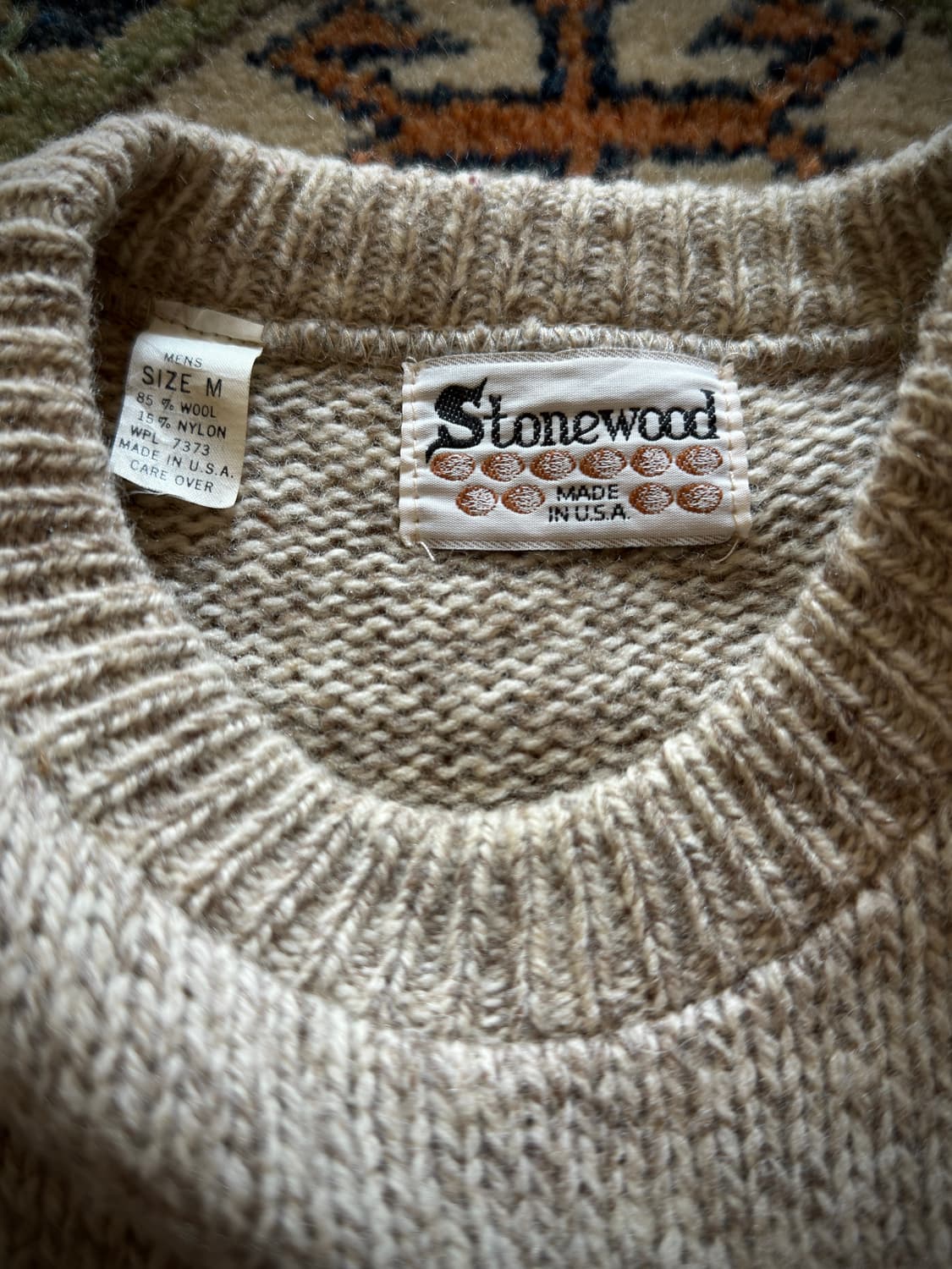 80s USA Stonewood wool nylon Knit 상품이미지8
