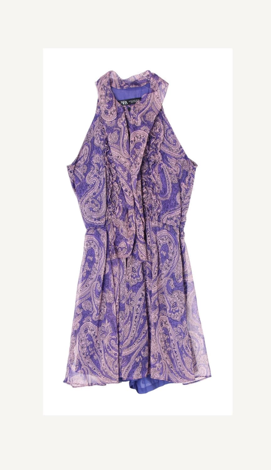 ZARA 플로럴 홀터넥 미니원피스 XS 상품이미지1