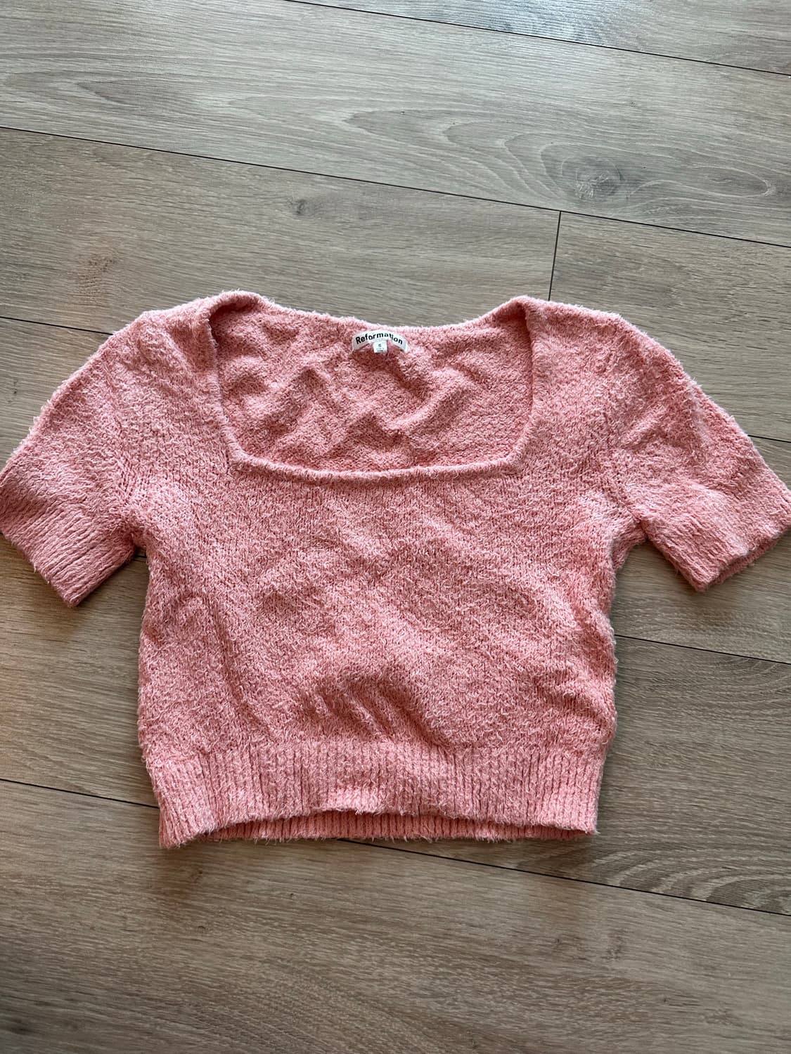 Reformation 리포메이션 핑크 크롭 반팔 니트 사이즈 S 상품이미지2