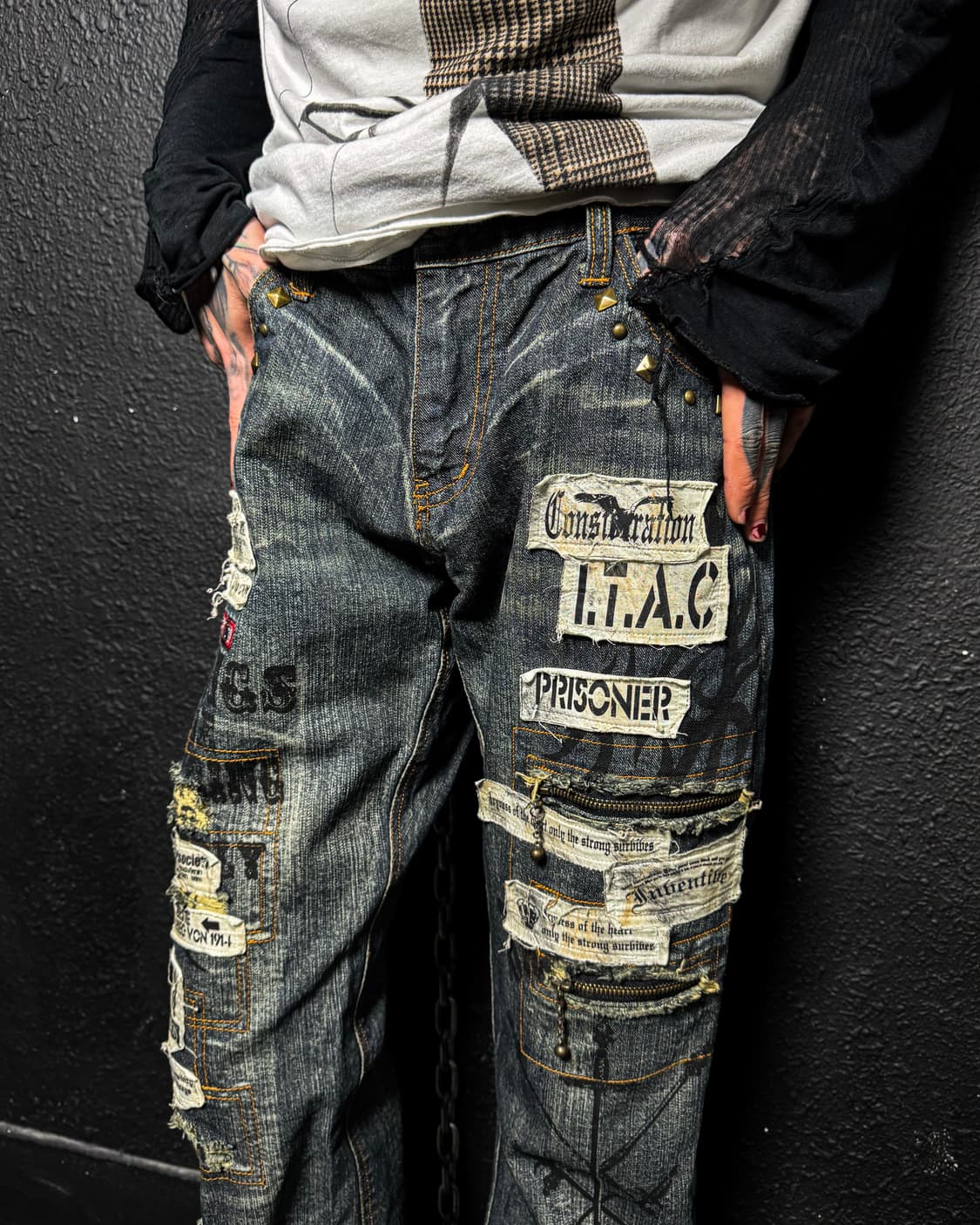 IN THE ATTIC – Graphic Stud Bootcut Deni 상품이미지2