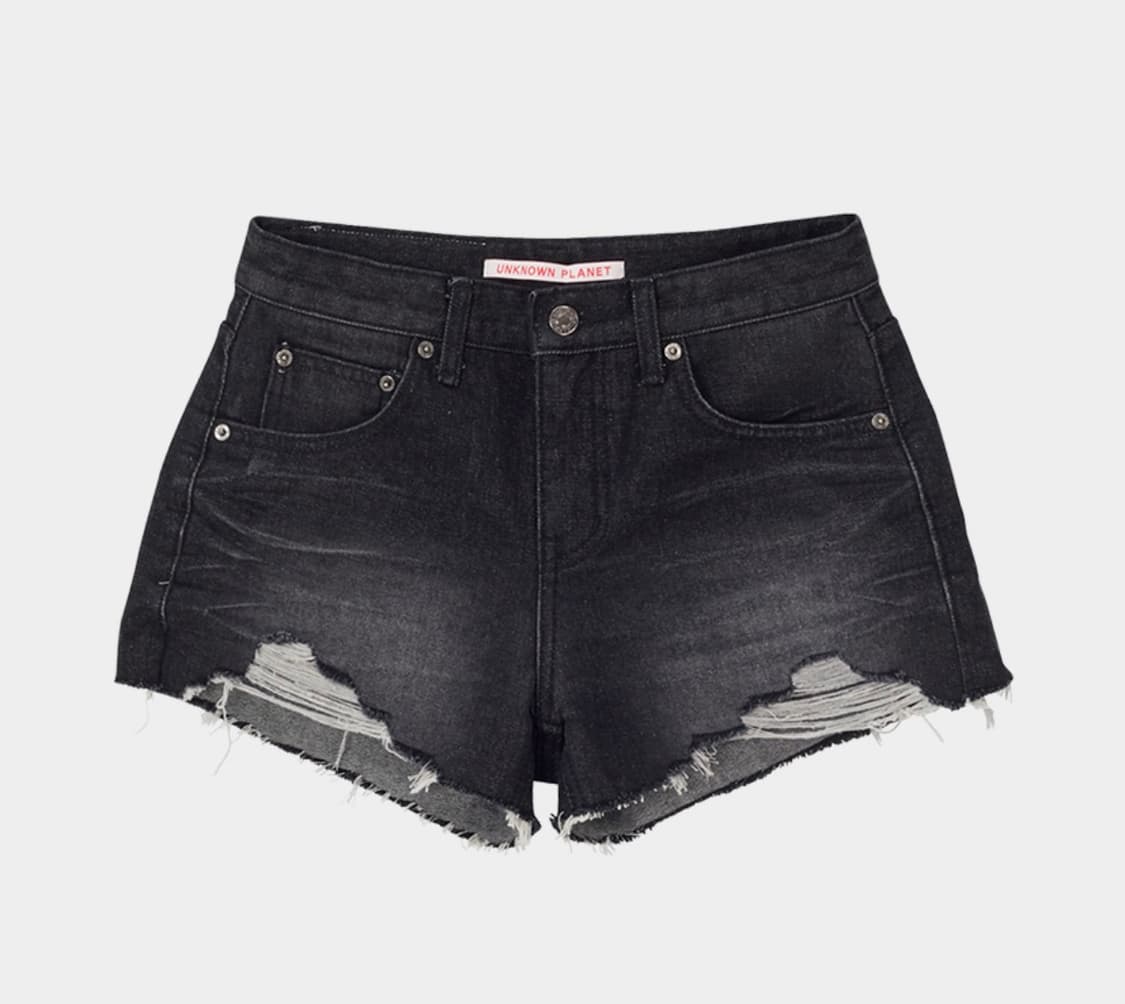 언노운 플라넷 데님 쇼츠 블랙 상품이미지1