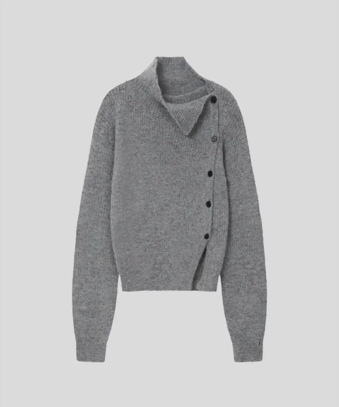 미세키서울 Side button knit grey 상품이미지1