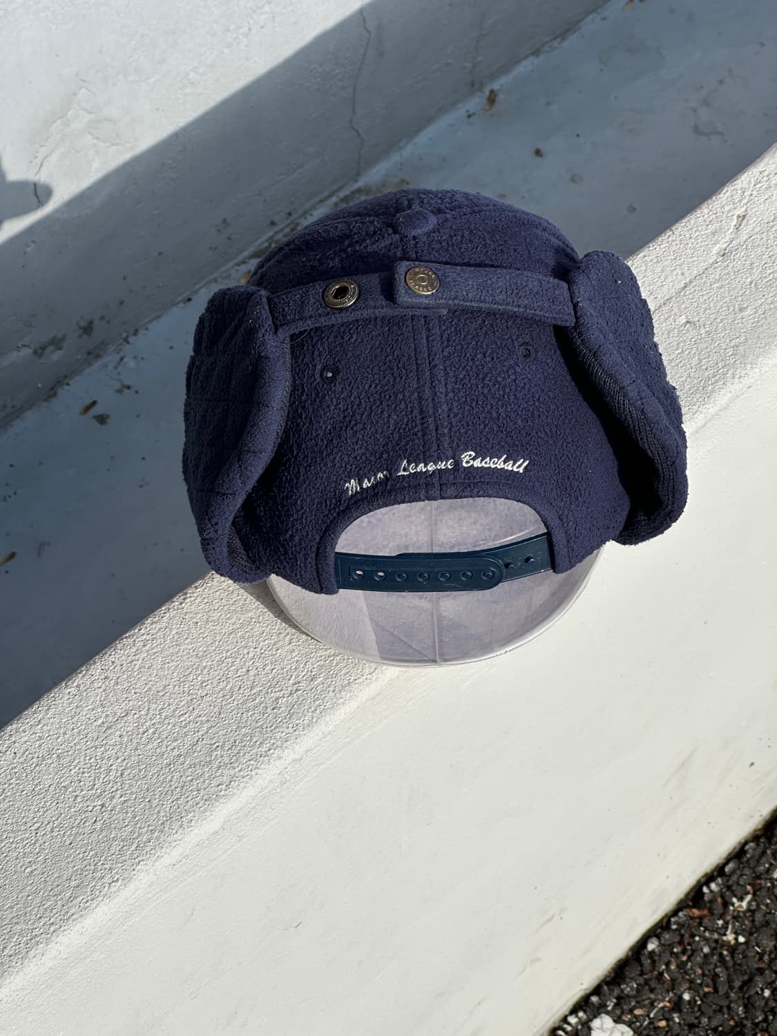 [F] MLB 엠엘비 뉴욕 양키스 네이비 플리스 트래퍼 볼캡 모자 상품이미지5