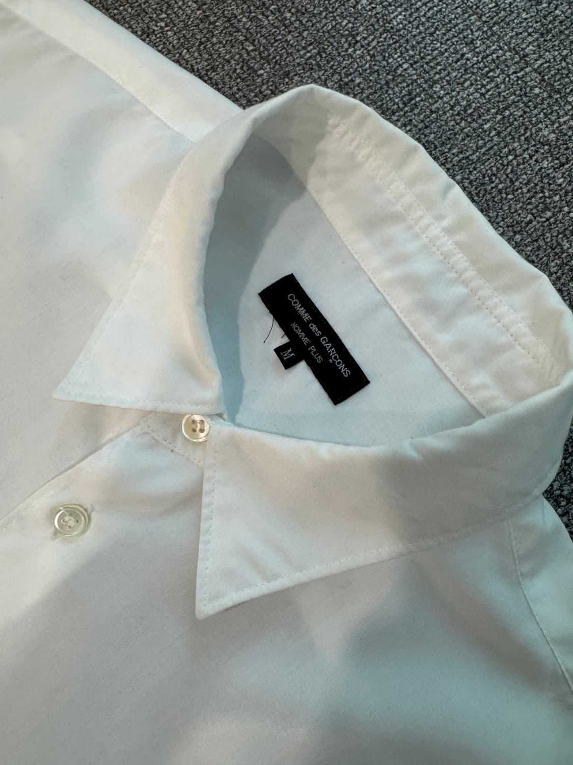 23FW 꼼데가르송 옴므 플러스 레이어드 롱 퍼 셔츠 M 상품이미지3