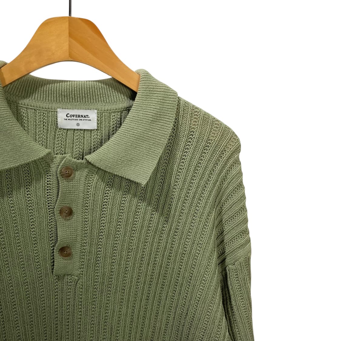 커버낫 카라넥 버튼 니트 반팔 상품이미지3