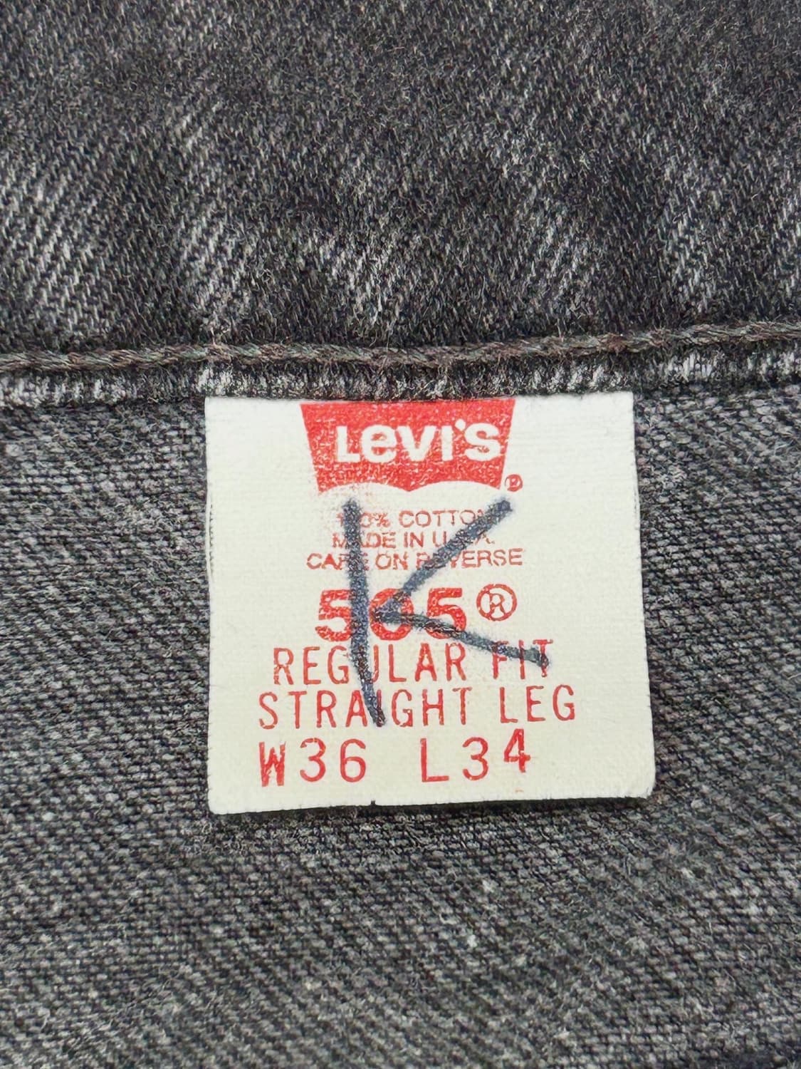 90s 리바이스 505 블랙 데님 팬츠 (made in usa) 상품이미지6