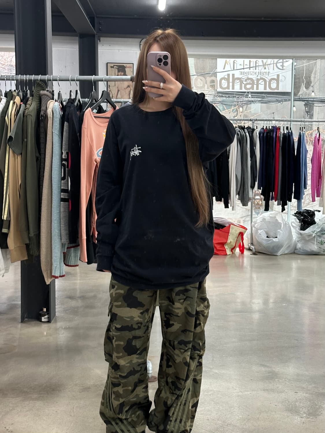 스투시 00s 스탁로고 롱슬리브 긴팔티 상품이미지2