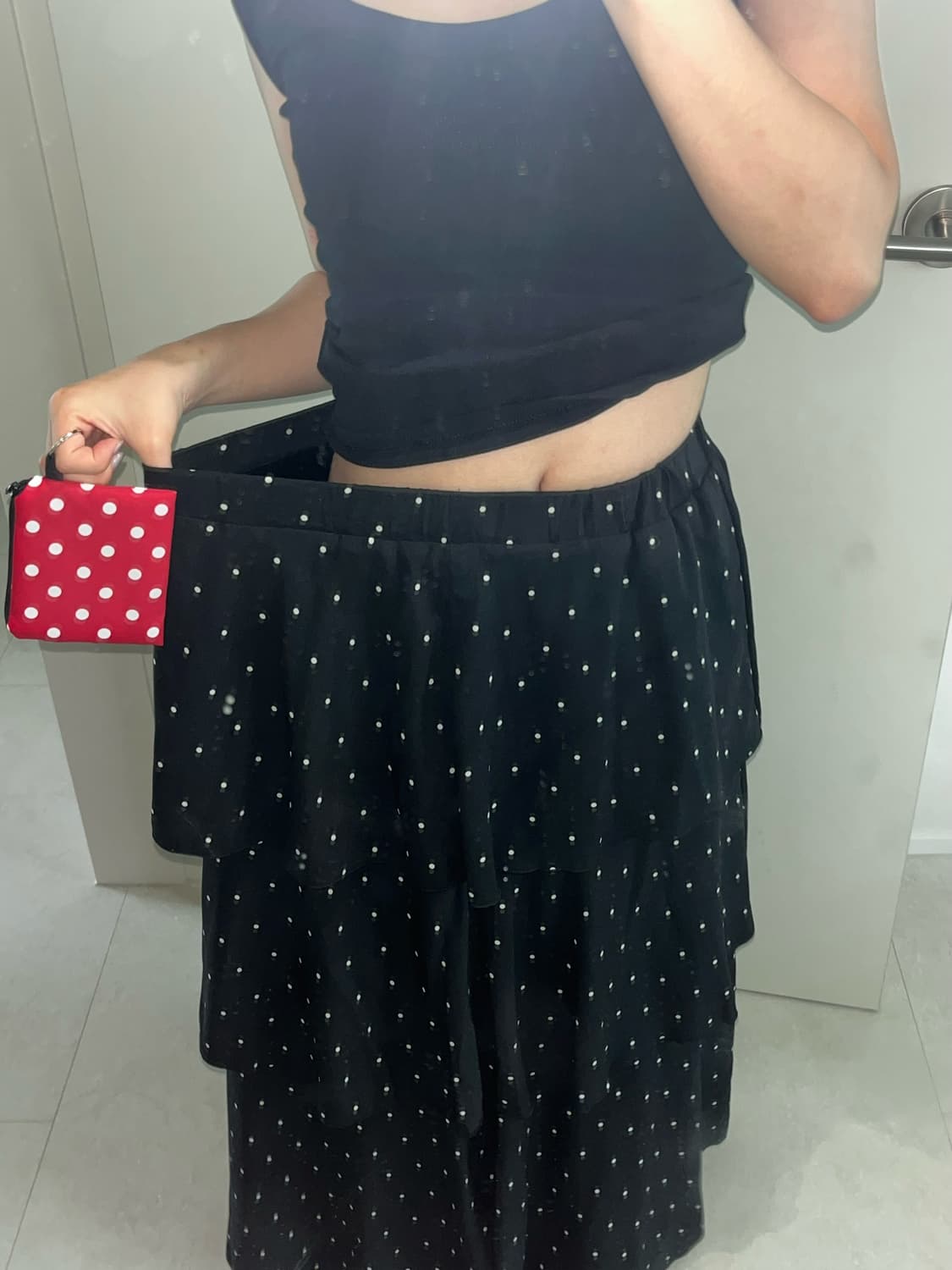 3-layered dot can-can skirt  상품이미지1