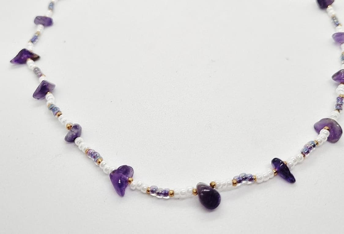 자수정 비즈 목걸이 핸드메이드 주얼리 상품이미지3