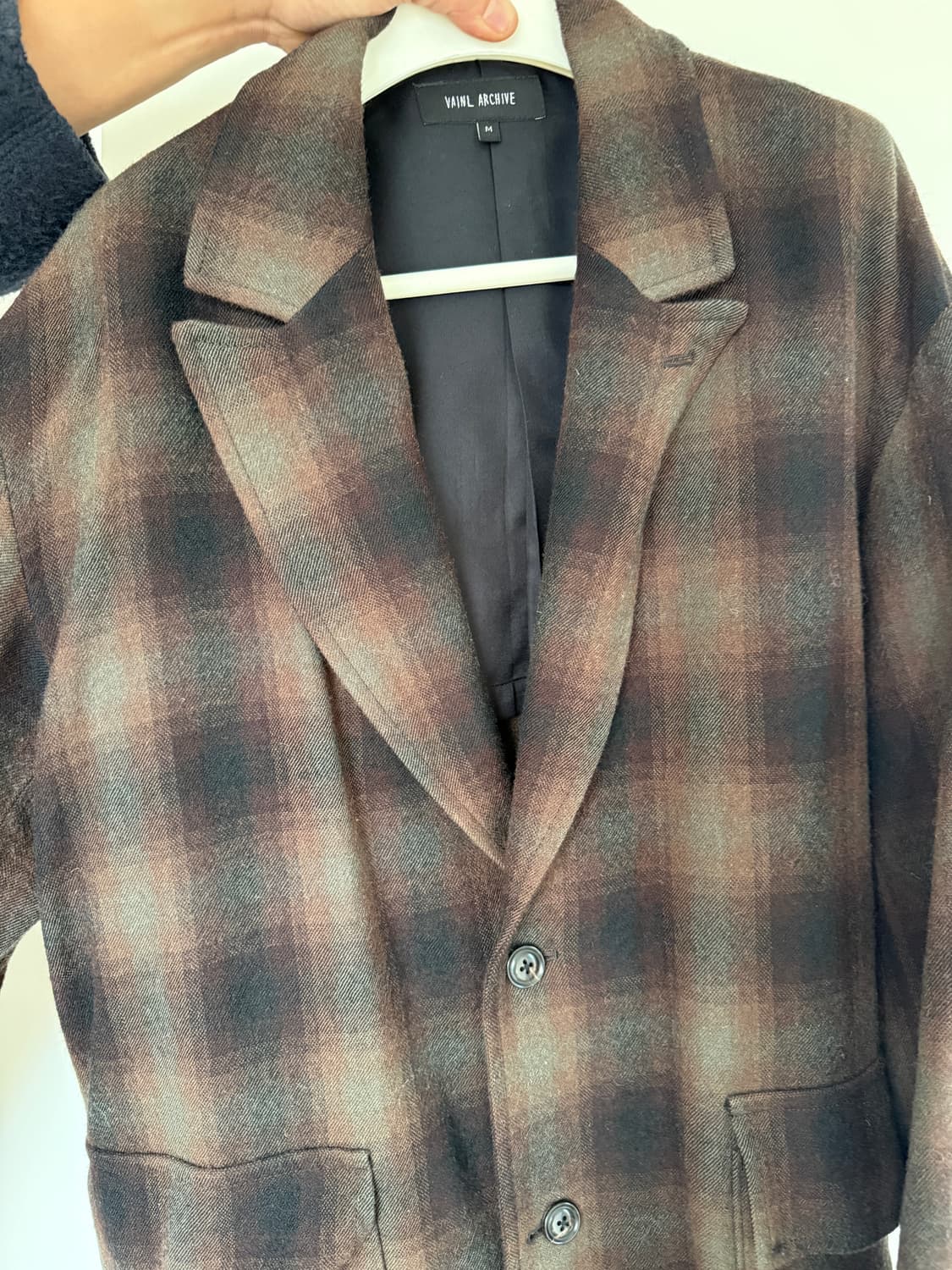 vainl archive 체크 롱 코트 M 상품이미지2