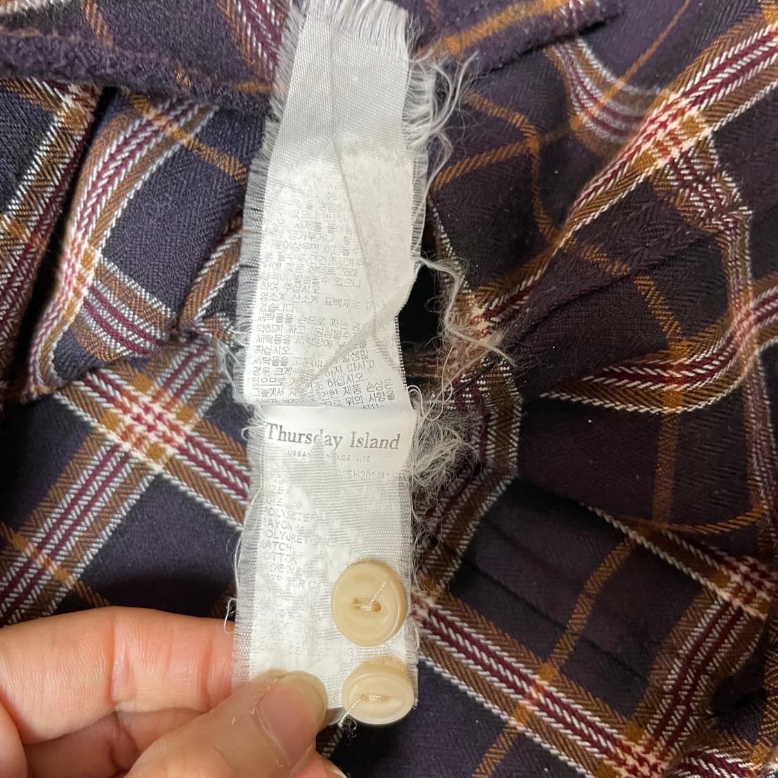 써스데이아일랜드 체크 플란넬 투포켓 긴팔 셔츠 95 상품이미지6