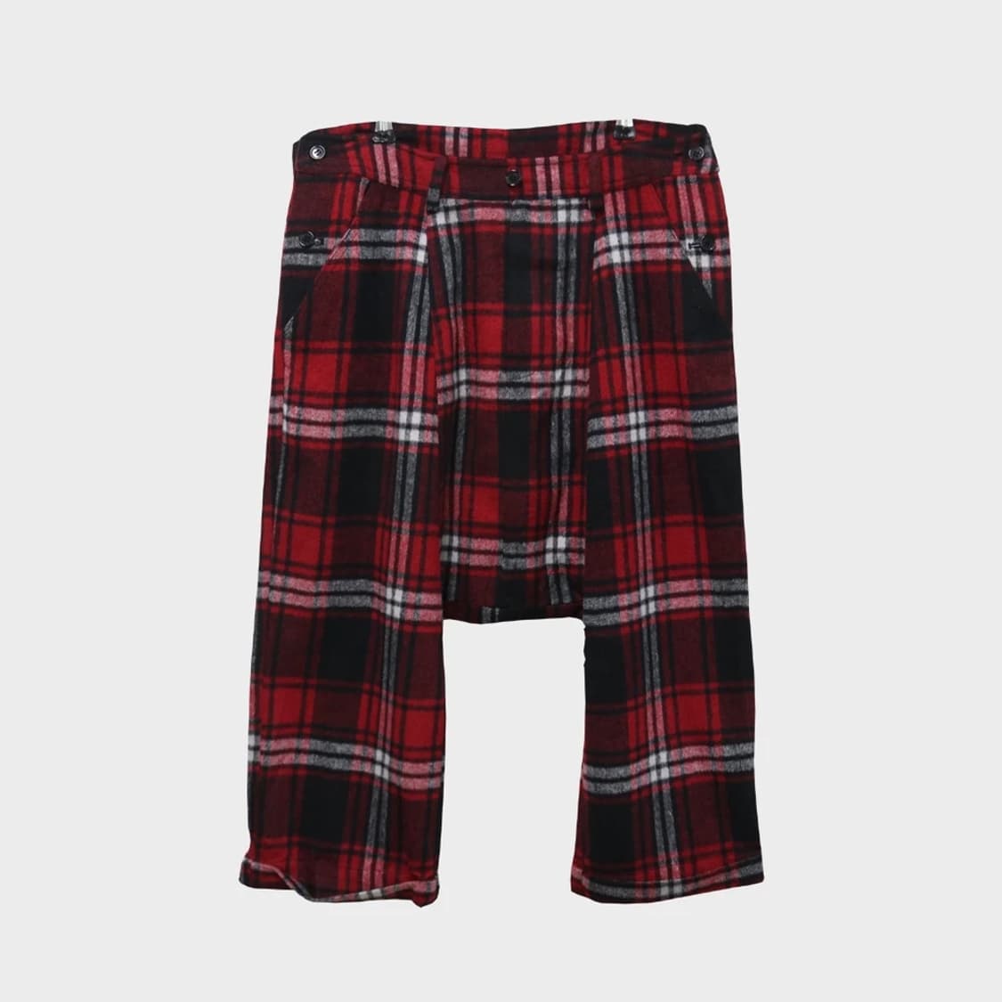 LUCY 레드 체크 유니크 울 혼방 배기 팬츠 61335 상품이미지1