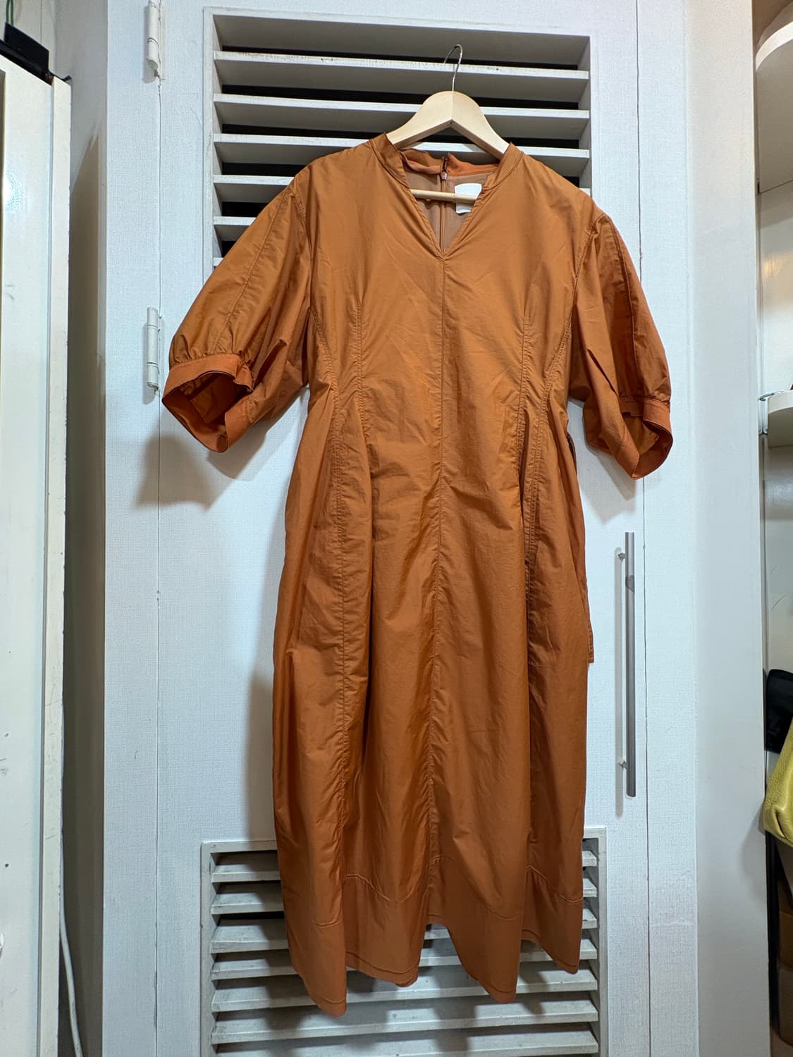 구호KUHO오렌지브라운7부롱원피스 상품이미지1