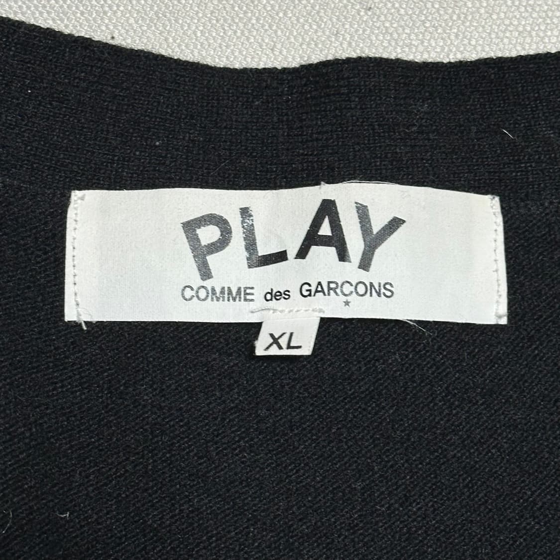 XL 꼼데가르송 골드와펜 블랙 가디건 상품이미지4