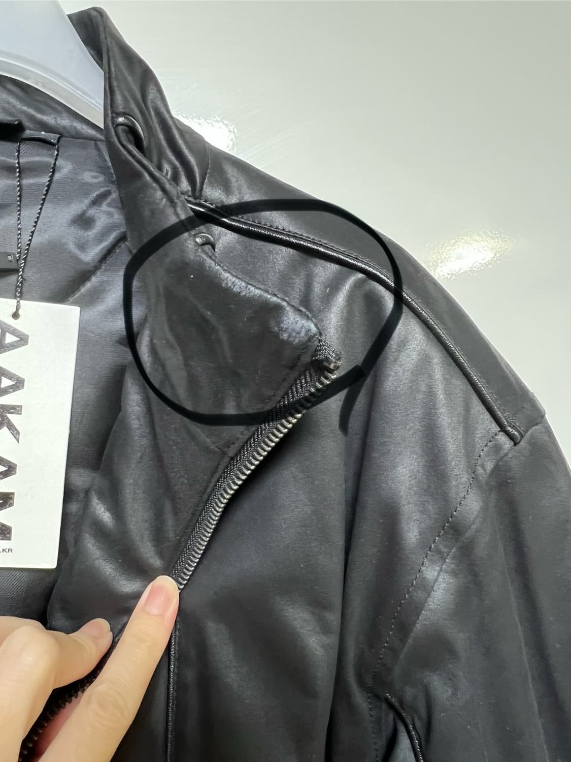 아캄 Piping Leather Blouson (Black) 1사이즈 상품이미지7