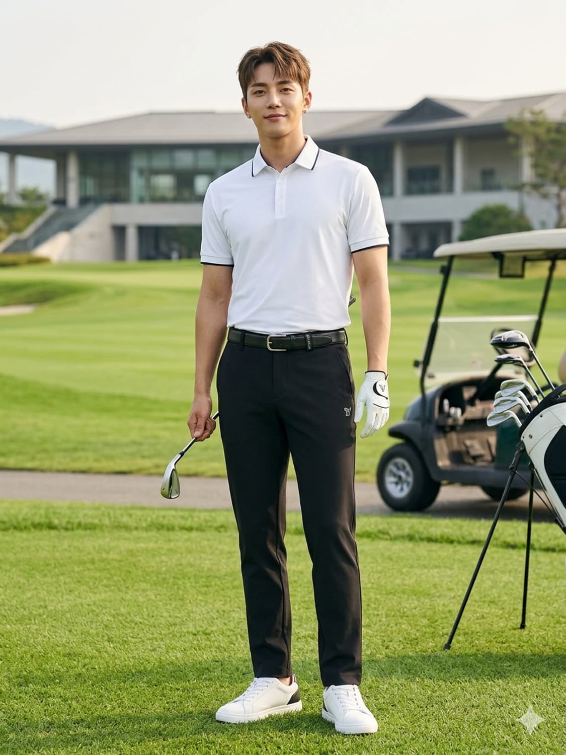 볼빅(Volvik) 남성용 안감 기모 골프 팬츠 블랙 상품이미지1