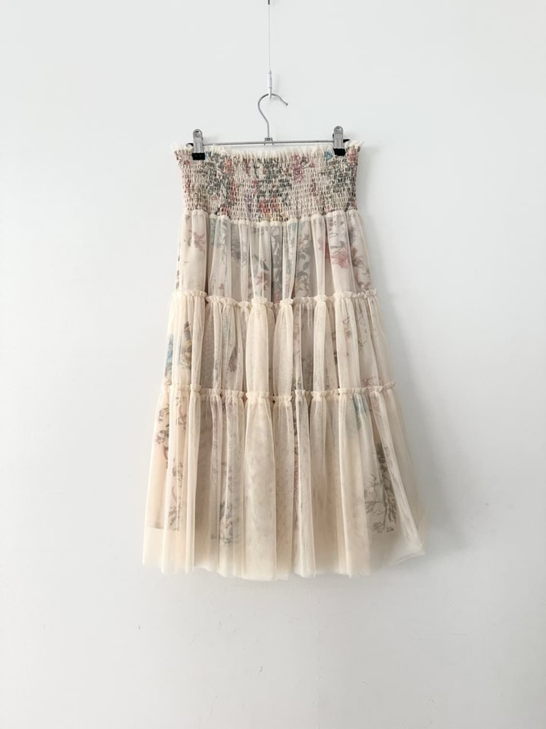 Flower tiered skirt / cream 상품이미지5