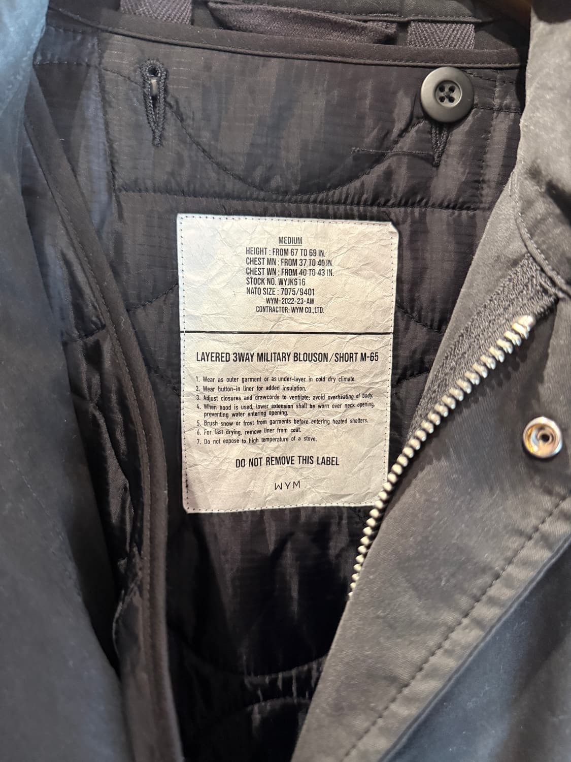 WYM 숏 m-65 파카 M(2XL) 상품이미지5