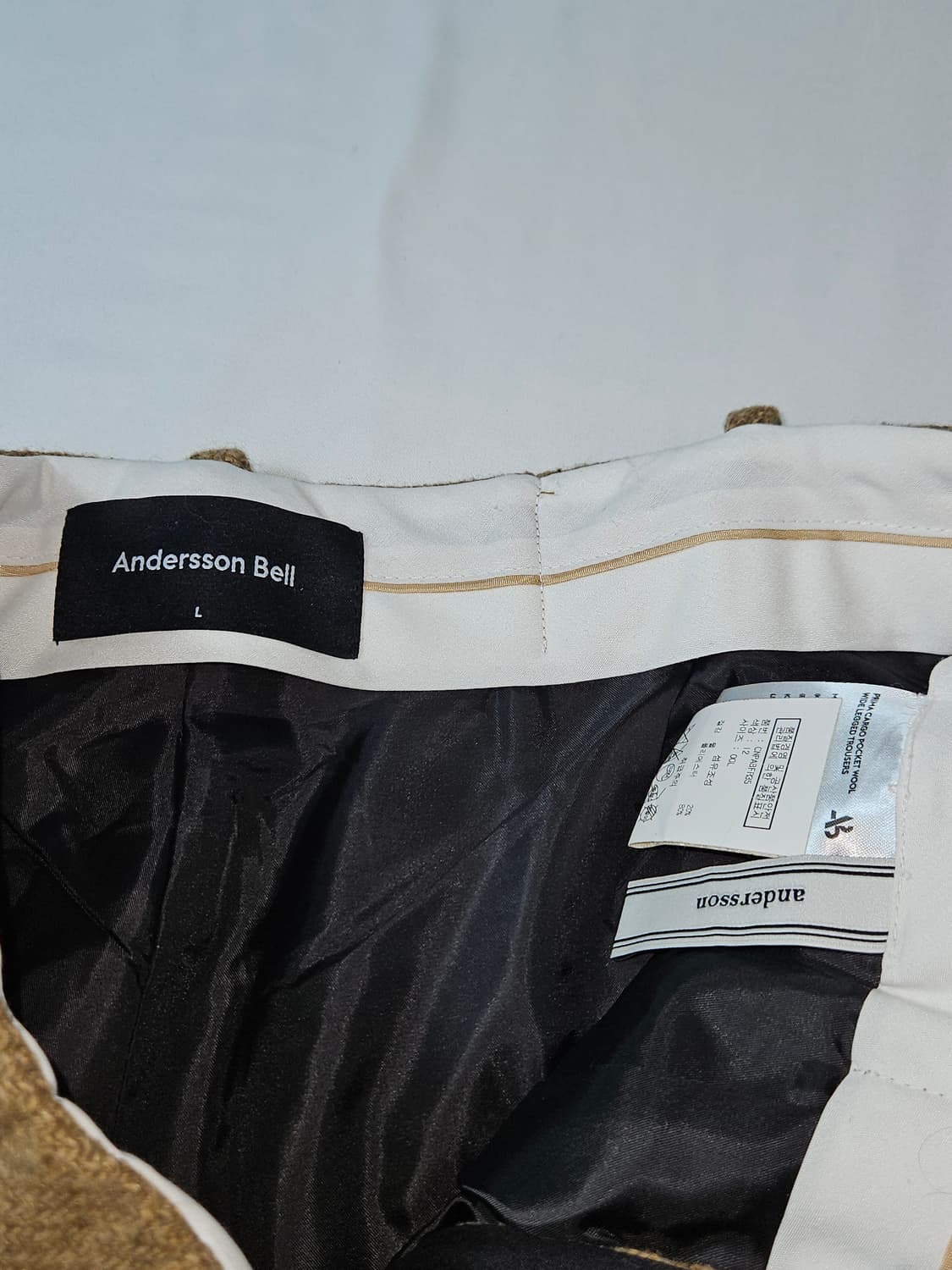 앤더슨벨 프리마 카고 와이드 팬츠 포켓 트라우저 트위드 울 L 상품이미지4