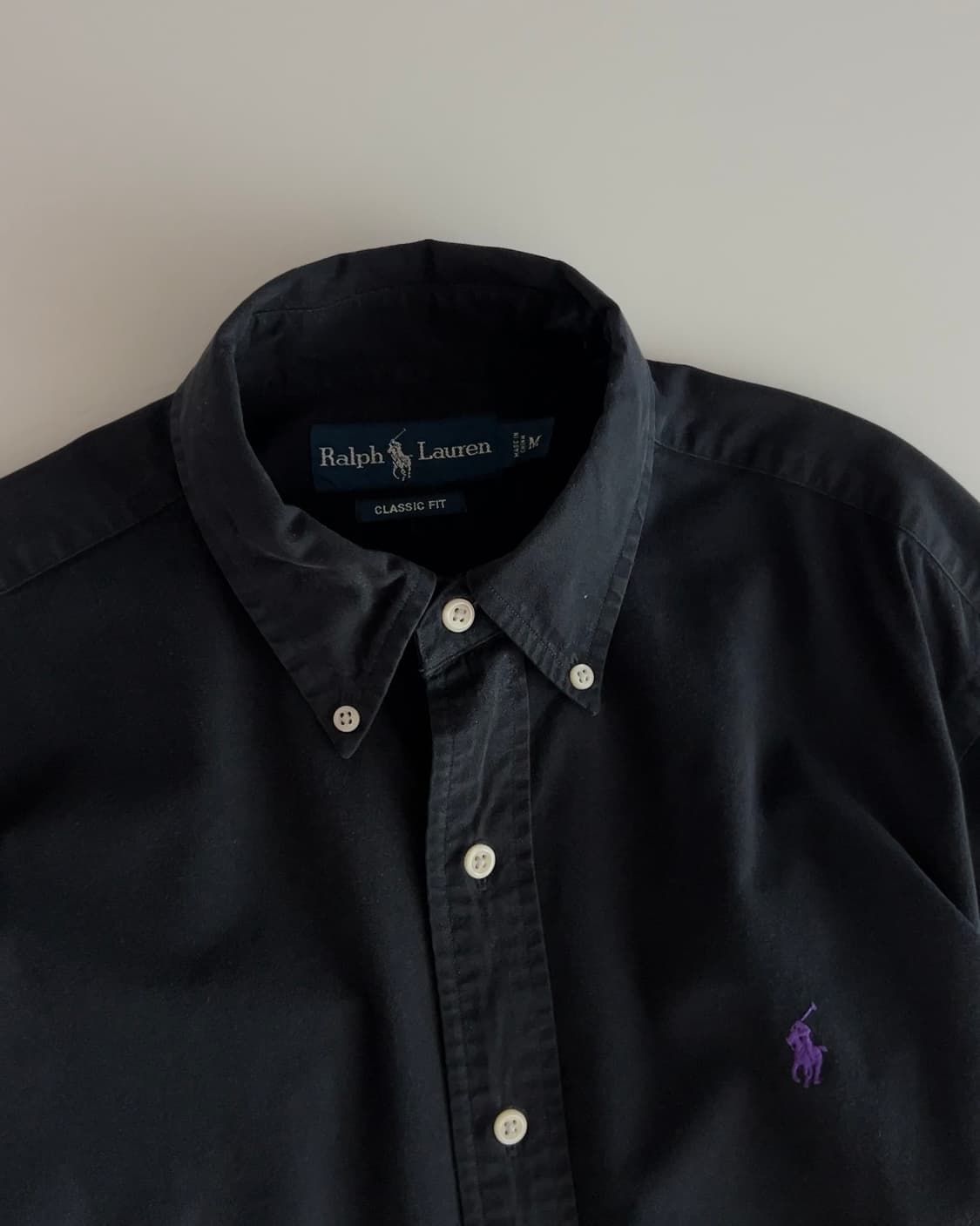 폴로 랄프로렌 블랙 솔리드 셔츠 M 상품이미지3