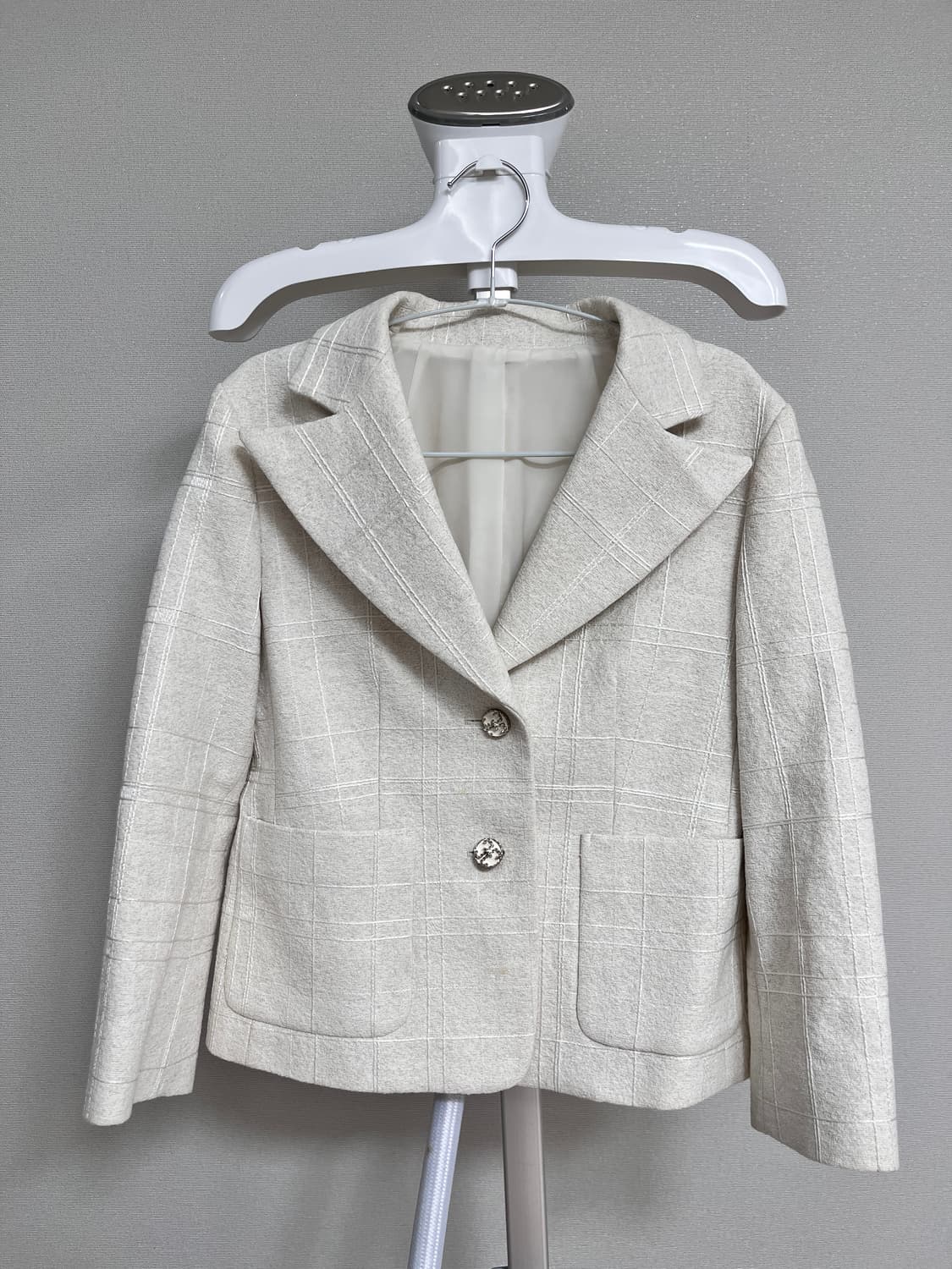 매끈한 트위드 자켓 화이트 상품이미지1